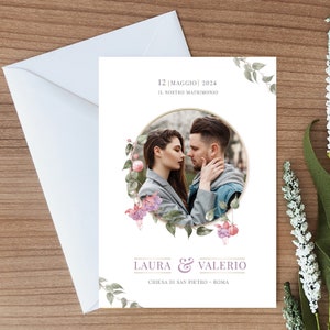 Set da 10 inviti con busta con foto personalizzati 13x18 per Matrimonio Nozze Anniversario nozze d’argento partecipazione wedding set