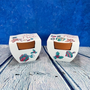 Piccolo vaso in terracotta con semi personalizzato per regalo di natale idea ecologica e originale sementi varie floreali e aromatiche