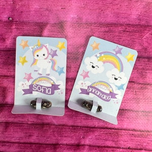 Set da 9 capsule con semi con cartoncino personalizzato unicorni arcobaleni per compleanno nascita battesimo ecologica bomboniera segnaposto