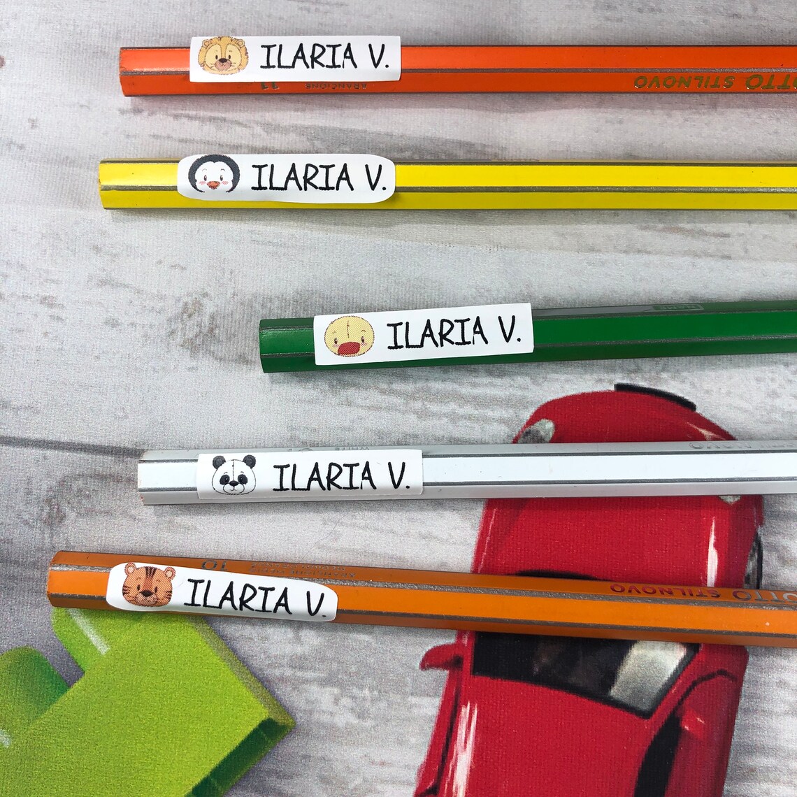 Etichette Adesive Scuola Colorate 56x22 Mm 48 Etichette Per Libri Quaderni Materiale Didattico