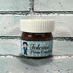 4 nutelline personalizzate per comunione cresima bambino con nome bomboniera segnaposto regalo fine festa