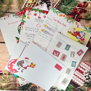 Kit di Babbo Natale per bambini personalizzato con nome letterina certificato bravo bambino lettere di risposta 2 buste francobolli adesivi
