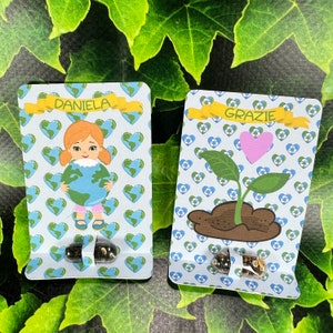 Set da 9 capsule con semi con cartoncino personalizzato Salviamo il pianeta compleanno eventi idea originale ecologica bomboniera segnaposto