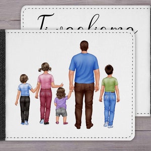 Portafoglio personalizzato per papà con bambini  frase personalizzata stampato su entrambi i lati idea regalo festa papà tessuto poliestere
