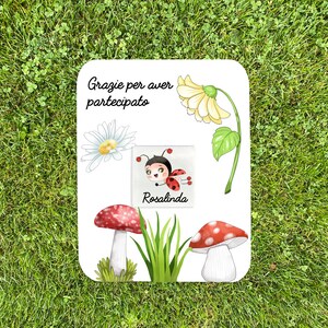 Cioccolatini con coccinella portafortuna personalizzati con cartoncino comunione cresima battesimo nascita compleanno bomboniera segnaposto