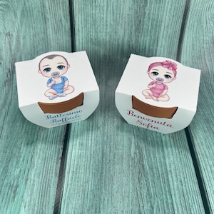 Piccolo vaso in terracotta con semi personalizzato con bambino o bambina in stile chibi battesimo nascita baby shower bomboniera ecologica