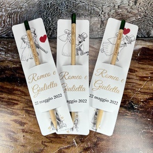 Matite piantabili con cartoncino personalizzato per matrimonio nozze cerimonie 3 6 o 12 pezzi bomboniera segnaposto omaggio ospiti ecologico