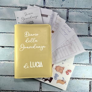 Agenda Diario della Gravidanza personalizzata con nome e schede settimanali Planner futura mamma libro nascita genitori papà