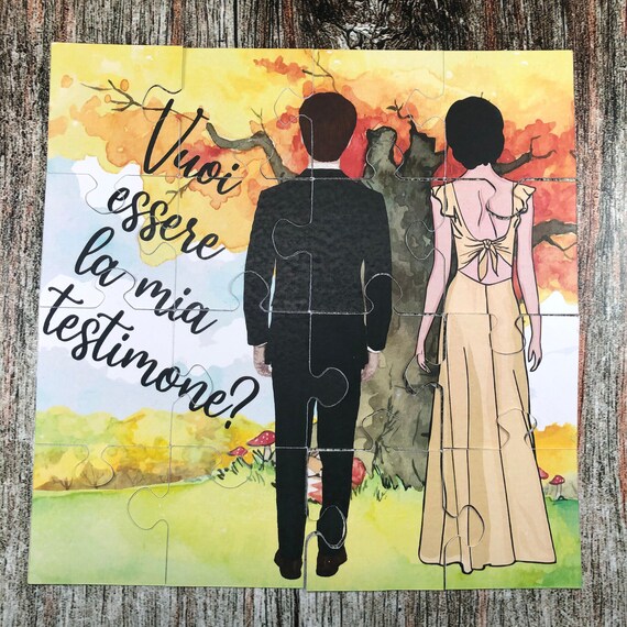 Custom groom/'s witness puzzle in hair with customizable phrase dress and background You want to be my witness