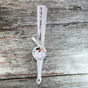 Set di ventagli bianchi personalizzati per nozze matrimoni unioni civili nomi data tag con caricature sposi omaggio ospiti regalo invitati