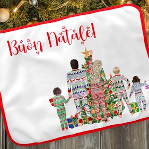 Tovaglietta personalizzata con famiglia natalizia componenti famiglia Colazione di Natale Regalo di Natale decorazione Natale