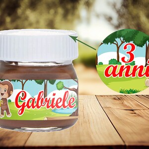 4 nutelline personalizzate per compleanni feste comunione battesimo nascita george la scimmia scimpanzè curioso