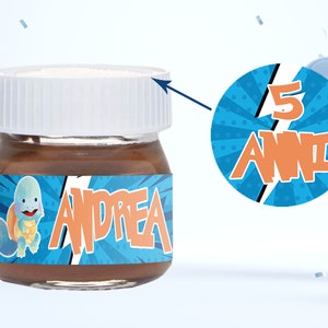 4 nutelline personalizzate per compleanni feste comunione battesimo nascita pokemon go pikachu bambini videogioco