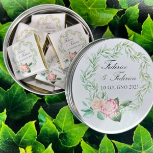 4 scatoline personalizzate cornice floreale con cioccolatini bomboniera segnaposto matrimonio comunione cresima battesimo nascita compleanno
