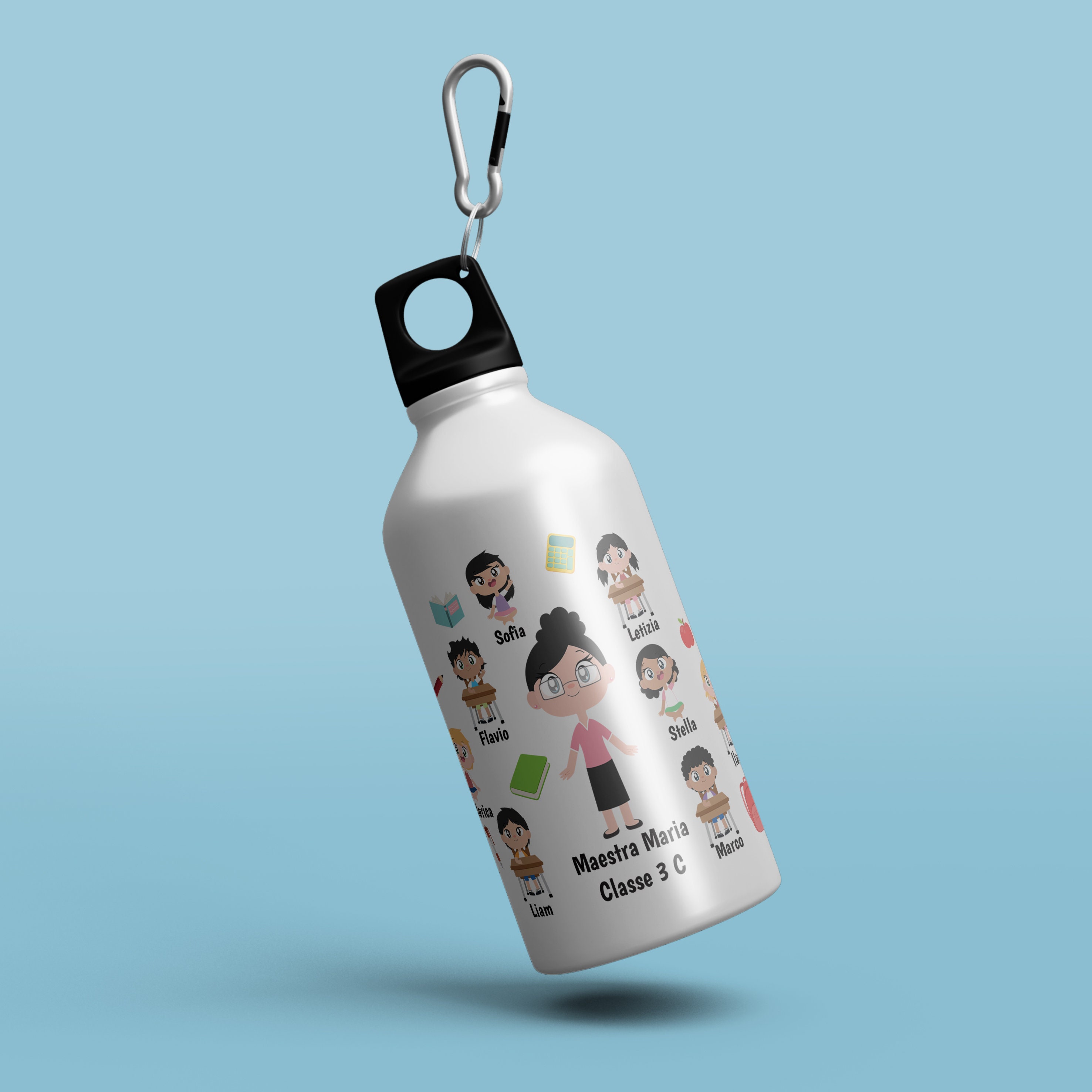 Botella de agua personalizada para el profesor o profesora con nombres de  niños Botella de agua de aluminio reutilizable ecológica para deporte y  tiempo libre -  España