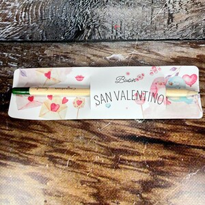Matite piantabili con cartoncino personalizzato per San Valentino festa degli innamorati set da 3, 6 o 12 pezzi pensierino regalo ecologico