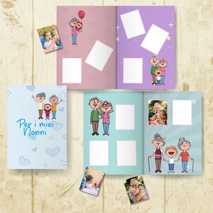 Album delle figurine con foto per i Nonni 24 adesivi con foto idea regalo Festa dei Nonni formato A5 Regalo per la Nonna il Nonno dai nipoti