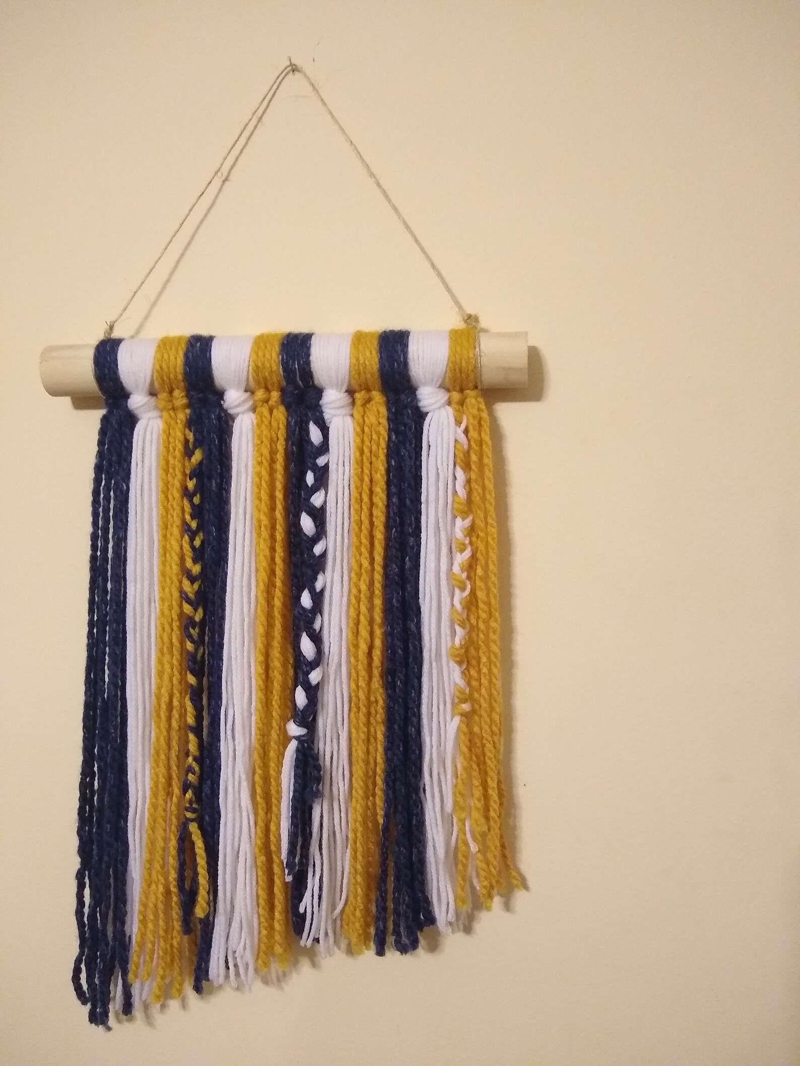 Handmade boho yarn hanging wall decor Etsy
