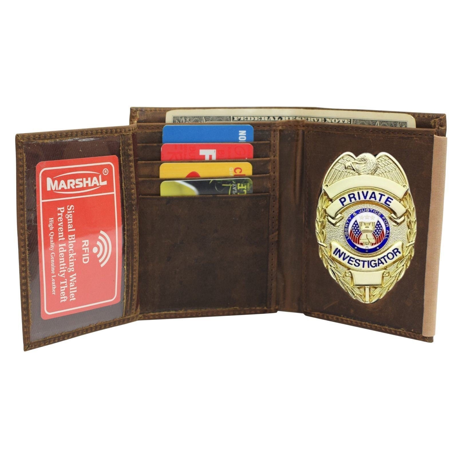 The badge wallet The badge clips multi-function pure leather wallet ba –  Badgecollection
