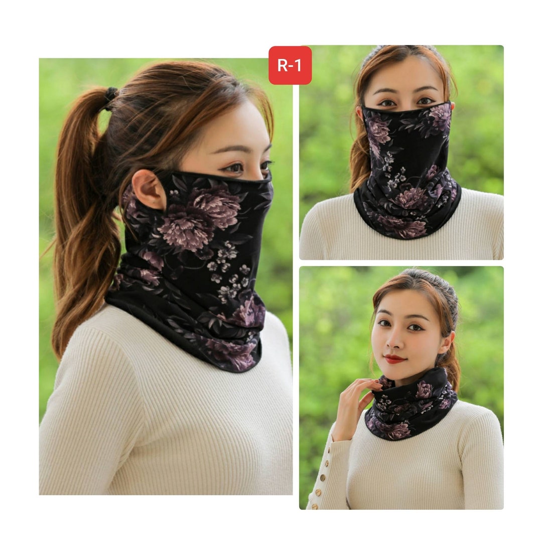New Winter Face Fleece Lined Neck Gaiter Ring Scarf Neck Etsy