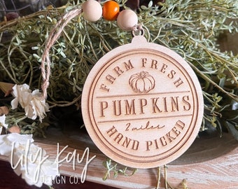Farm Fresh Pumpkins / Fall Ornament or Tiered Tray Charm / Farmhouse Home Decor / Gift Ideas