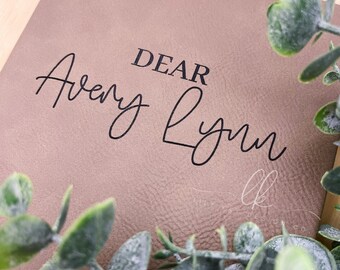 Letters to My Daughter | Letters to My Son | Journal for Moms | Personalized Name Journal | Engraved Leather Notebook | New Mom Keepsake