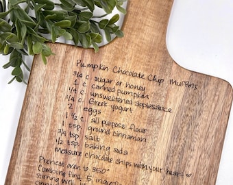 Mother's Day Gift | Custom Engraved Recipe Serving Board | Personalized Cutting Board | Handwriting Preservation