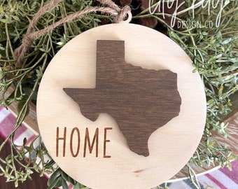 HOME State Ornament | Customizable Personalized Gift | Texas | Georgia | 50 States