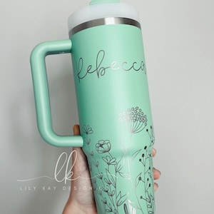 Custom Engraved Floral Personalized Stanley | 30oz | 40oz | Engraved Tumbler