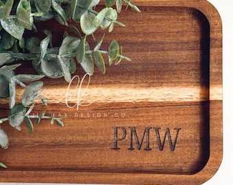 Custom Catchall | Key Dish | Candle Tray | Personalized Home Decor | Engraved Initials | Housewarming Gift | Promotion Gift | Gifts for Men