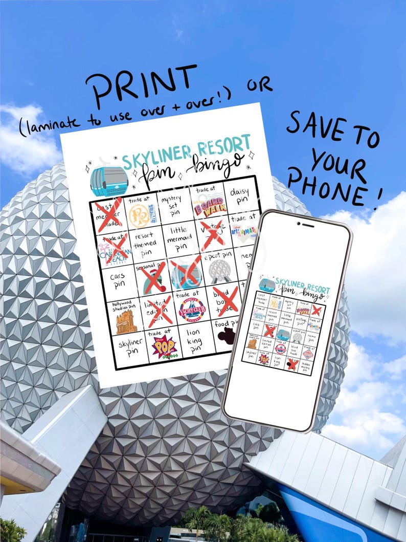 Hat Pin Bingo Example Pin Trading Bingo Files: Downloadable, Printable, Magic Inspired Pin ...
