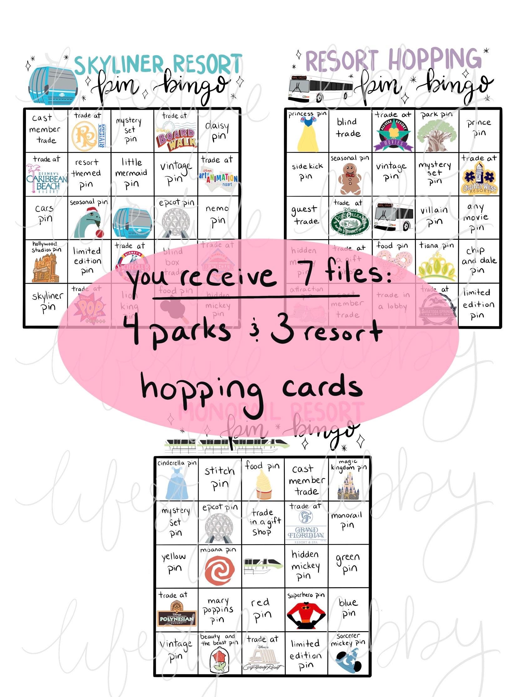 Hat Pin Bingo Example Pin Trading Bingo Files: Downloadable, Printable, Magic Inspired Pin ...