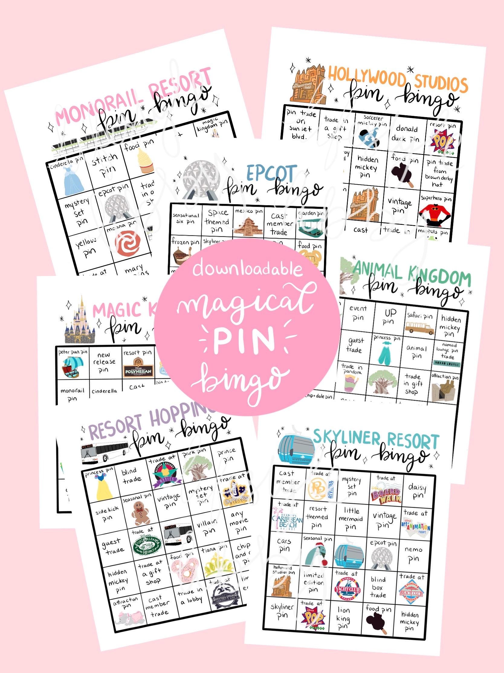 Hat Pin Bingo Example Pin Trading Bingo Files: Downloadable, Printable, Magic Inspired Pin ...
