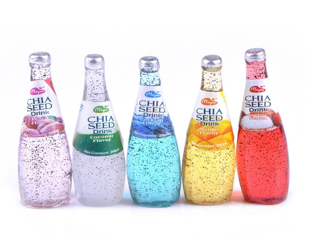 Miniature Chia Seeds Glassbottle Drink Etsy