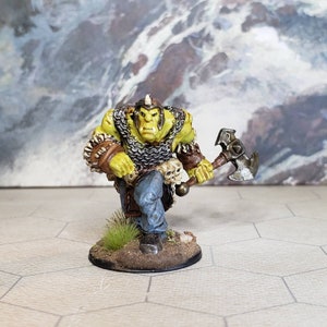 Hand Painted Green Orc D&D Miniature