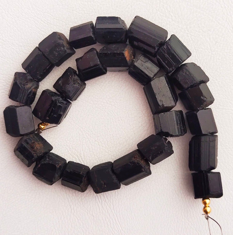 10X20 mm approx suitable to make necklace 100/% natural 25 piece black Tourmaline raw rough beads 1 strand