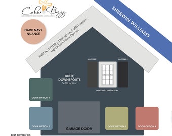 NAVY Exterior Paint Color Scheme: Sherwin-Williams (Digital Download)