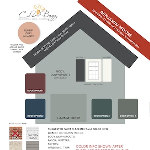 BLUER GRAY Home Exterior Paint Palette - Benjamin Moore