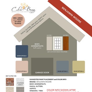 MED GREEN GRAY | Exterior Paint Color Scheme | Benjamin Moore Paints