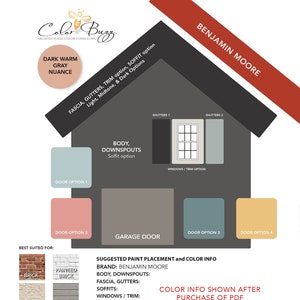 DARK WARM GRAY | Exterior Paint Color Scheme | Benjamin Moore Paints Only