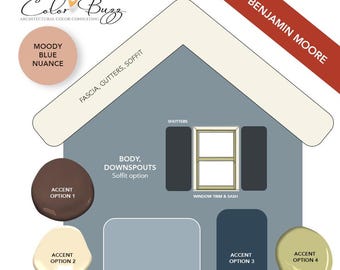 BLUE Exterior House Color Palette | Benjamin Moore (Digital Download)