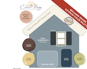 Blue Exterior Palette Home Improvement Curb Appeal Slate Blue House Exterior Paint Color Scheme Guide Benjamin Moore Digital Download