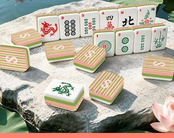 Monogrammed Mahjong Player Gift Idea Mahjong Tile Set Complete Personalized Game Set Birthday Present with Jokers and Storage Case or Bag