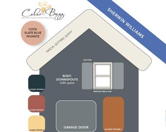 SLATE BLUE Exterior House Color Palette | Sherwin-Williams (Digital Download)