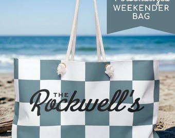 Personalized Weekender Bag Custom Name Monogram Overnight Tote Women Travel Duffle Gym Carryall Bridesmaid Gift Housewarming Realtor Closing