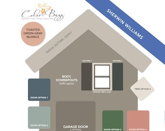 GREEN GRAY Home Color Palette for Exterior - Sherwin-Williams (Digital Download)