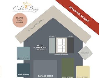 MUTED NAVY Exterior House Color Palette | Benjamin Moore (Digital Download)