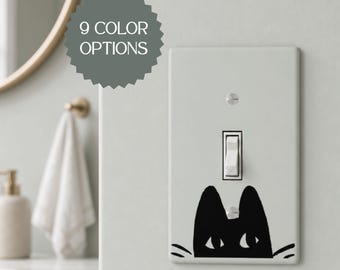 Cat Light Switch Cover Plate Wall Art Home Accent Gift under 10 Single Toggle  Whimsical Design Feline Stocking Stuffer Idea Home Decor