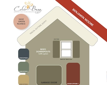 SAGE GREEN Exterior Paint Color Palette: Benjamin Moore (Digital Download)