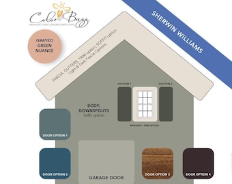 Exterior Paint Scheme Sherwin Williams Green Gray House Exterior Color Palette Digital Download Paint Color Consulting Guide Curb Appeal